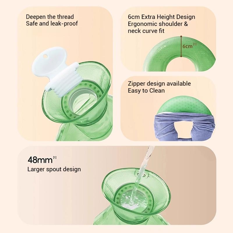 Multi Functional Hot Compress U-Shaped Pillow Creative Hot Water Bag Xmas Gift Water Injection Thickened Detachable Neck Pillow