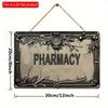 2D Flat Wooden Sign 30*20cm Vintage Pharmacy Wooden Decorative Sign, Fun Retro Wooden Decor Wall Art, Home, Bar Decor, Decorative Poster, Festive Gift