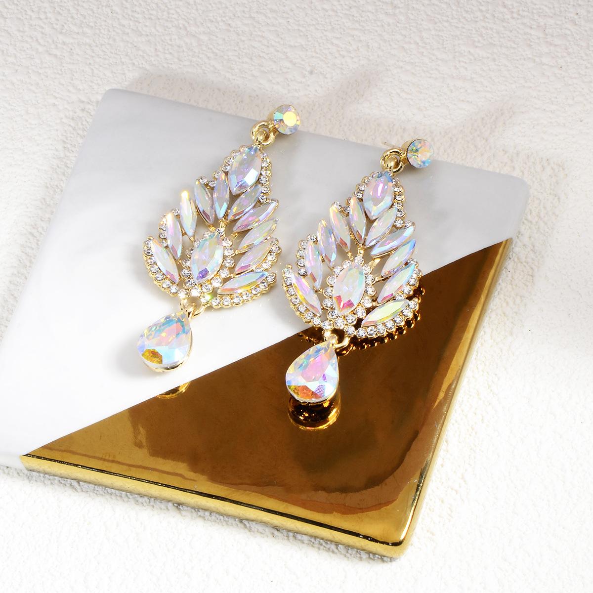 Evening Party Earrings Long Sparkling Luxurious Elegant Wedding Bridal Earrings Earrings