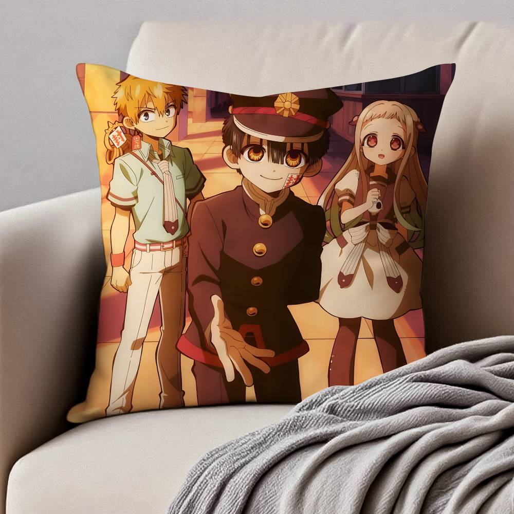 Minamoto Kou Yashiro Nene Hanako kun Kissenbezug Milbenabweisender Kissenbezug Verdeckter Reißverschluss Seidiger Kurzplüsch Sofakissenbezug
