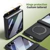 Per custodia Samsung Galaxy Z Flip 7 6 5 con vetro temperato, supporto rotante in lega magnetica, resistente alle impronte digitali