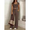 2026 Spring/Summer New Women's Casual Slim-Fit Two-Piece Set with Short Sleeves and Long Pants for Commuting