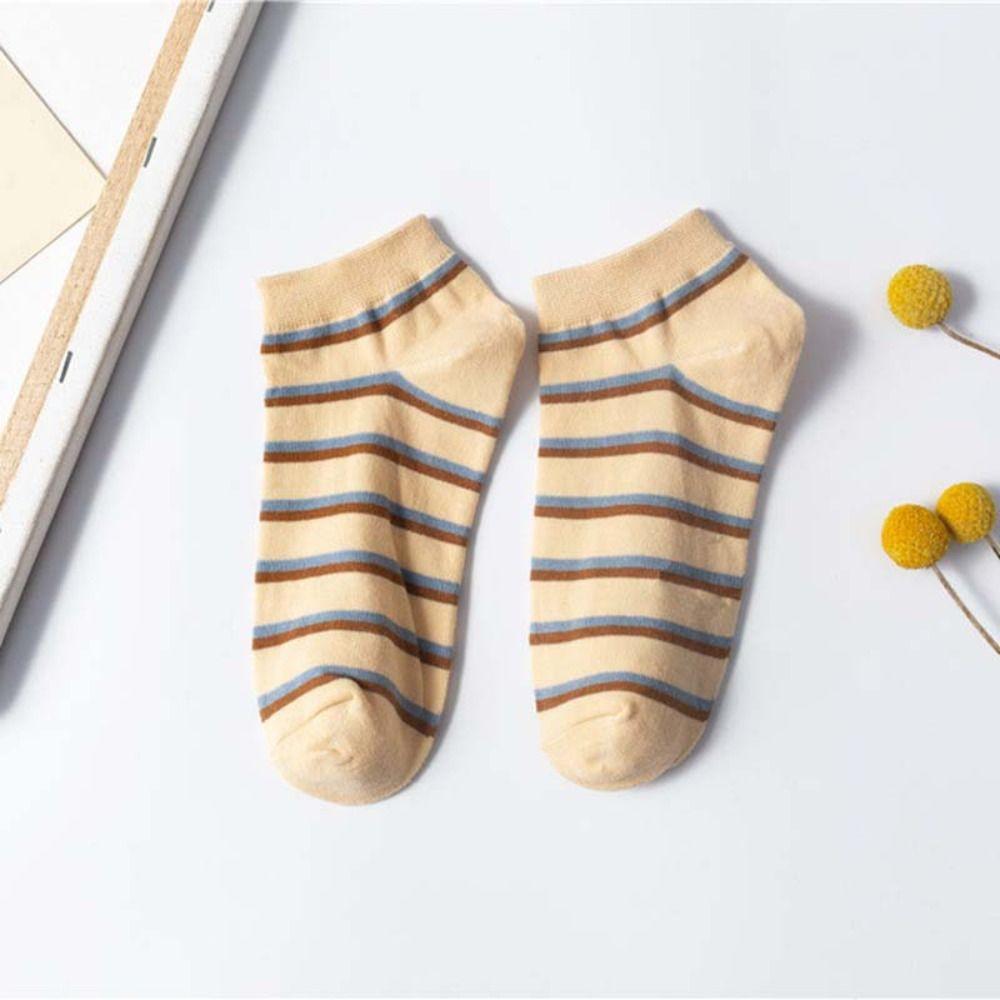10Pairs Grid Stripe Ankle Socks Colorful Simple Mid-calf Socks Korean Style Women Tube Socks  Gifts