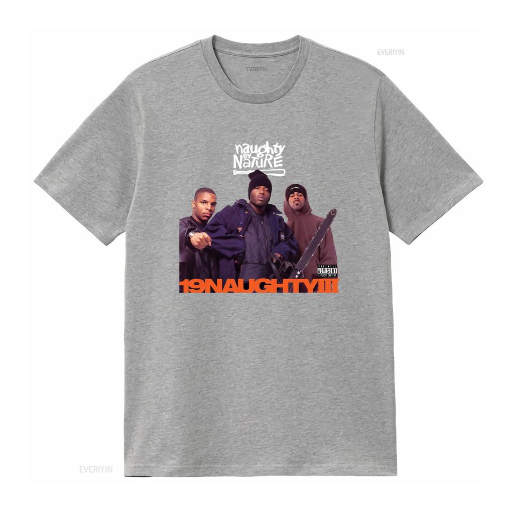 Naughty by Nature 19 III Rap Hip Hop T Shirt All Sizes New Vintage Washed Homme Stretched Casual Graphic Top For Everyday Wear