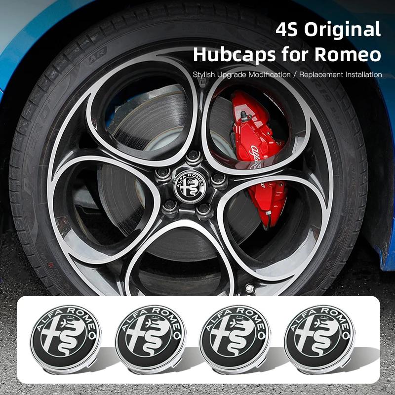 Car Stickers For Alfa Romeo 4Pcs Car Emblem Wheel Hub Center Cover Car Accessories For Alfa Romeo Giulietta 159 Mito Giulia Stel zxb894