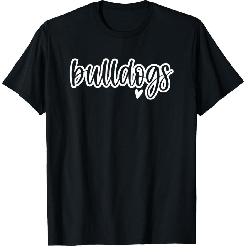 Cute Bulldogs Script Game Mascot Day - Matching Team Color T-Shirt XXXXXL