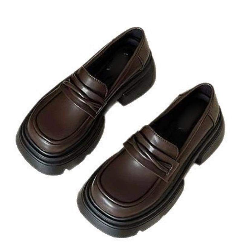 New Thick-soled Loafers, Height-increasing Women's Shoes, Leather Shoes, Single Shoes