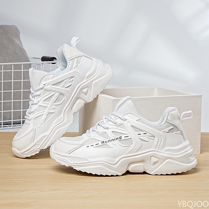 Fashion Trendy Breathable Mesh Spring Autumn Couple Style Thick Soled Running Shoes Casual Versatile Simple Comfortable Sports Shoes