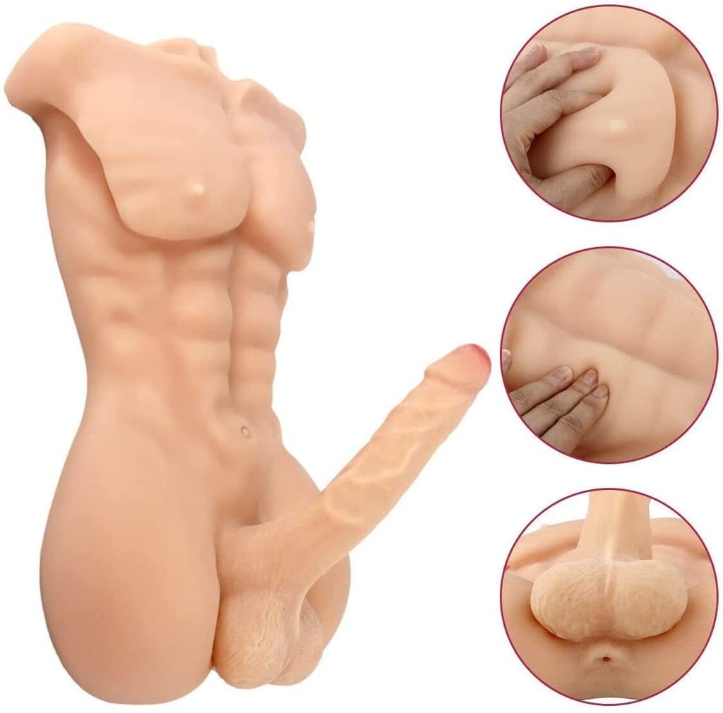 Halbkörper ohne Arme Hautfarbe großer Penis Silikon Real Touch Sexpuppe realistischer Penis weibliche Genitalien menschliches Spielzeug Masturbator