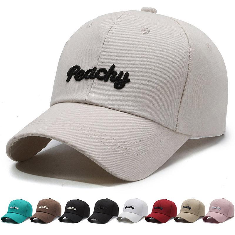 Peachy Alphabet Embroidery Baseball Cap Peaked Caps Breathable Solid Gift Color