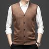 Single Breasted Pullover Autumn Sleeveless Vests Men Work Sweater Knitted Male Waistcoat Jumper Pullovers Roupas Masculinas