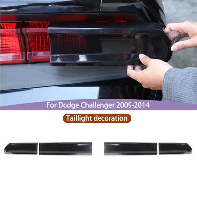 Auto-Rücklicht-Abdeckung, Zierleiste, Dekoration für Dodge Challenger 2009–2014, Außenzubehör, geräuchertes Schwarz