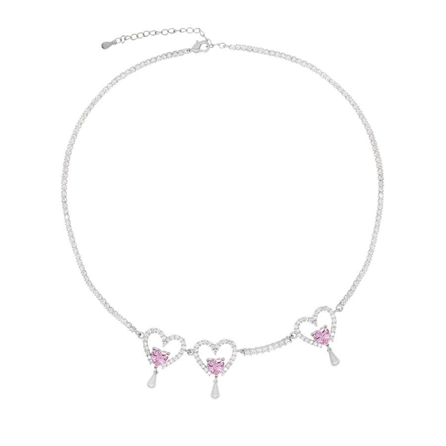 Sweet Love Pendant Necklace Light Luxury High Sense Niche Simple Collarbone Chain Cold Wind Personality Versatile Jewelry Women