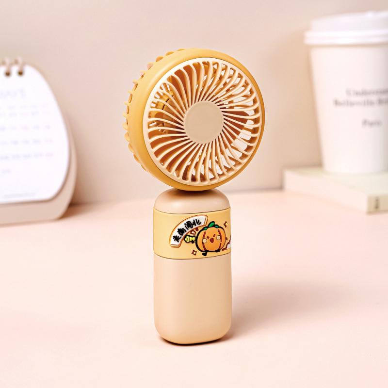 

Portable Mini USB Rechargeable Cartoon Fan - Cute Handheld Design for Students 74x40x157mm помаранчевий