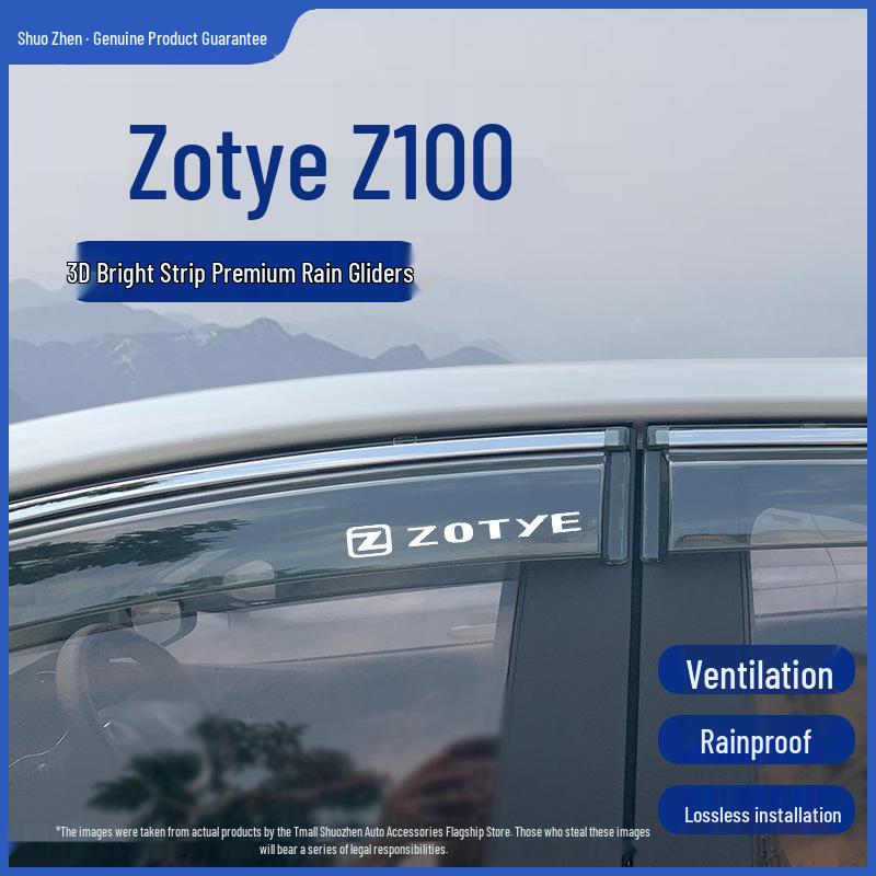 Zotye Z100 Cloud 100 Car Window Rain & Sun Visors - Waterproof Ventilation Shields