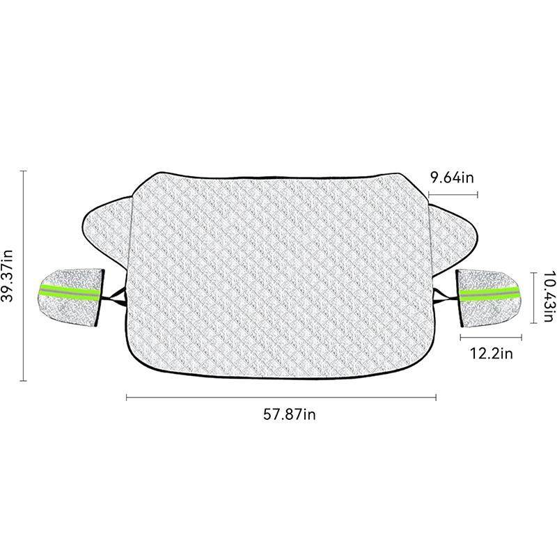 WTEMPO Car Windshield Snow Cover Multi-layer Winter Frost Protection for Any Weather Windscreen Covers with Side Mirror Covers