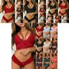 Women's Ultra Smooth Sexy Lace Lingerie Push Up Bra And Thong Set For Nightwear