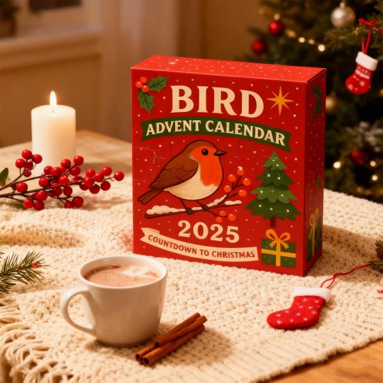 Bird Advents Calendars 2025 24 Days Acrylic Bird Ornaments Christmas Countdown Calendar Fun Animal Christmas Tree Decor Holiday Gift for Bird Lovers