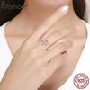 BAMOER Authentic 925 Sterling Silver Naughty Cat Nail Pussy Open Size Finger Ring