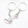 Silver Plated Lovers Gift Wedding Favors Couple My Heart Keychain Fashion Keyring Key Fob Creative Key Chain