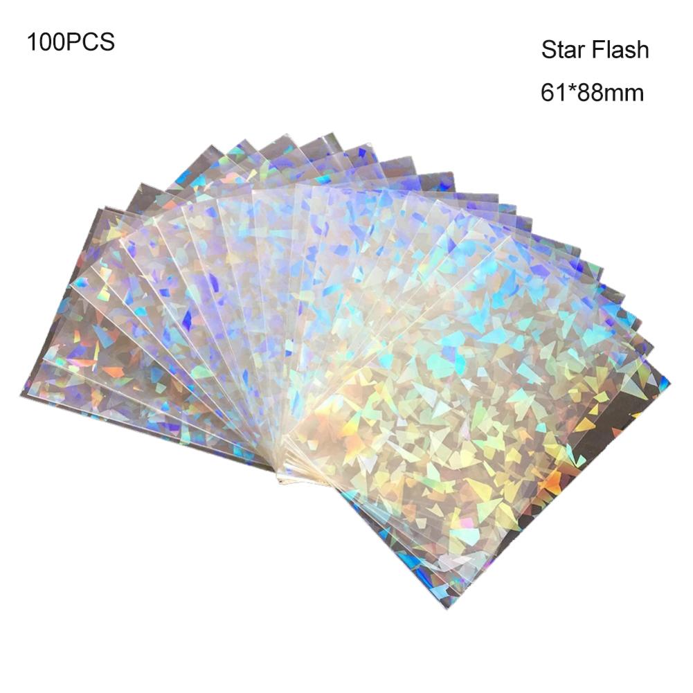 

100 шт. 61*88/65*90 мм Протекторы для карт Радужные Лазерные Блестящие Протекторы для карт Покемон Yu-Gi-Oh 61 88mm