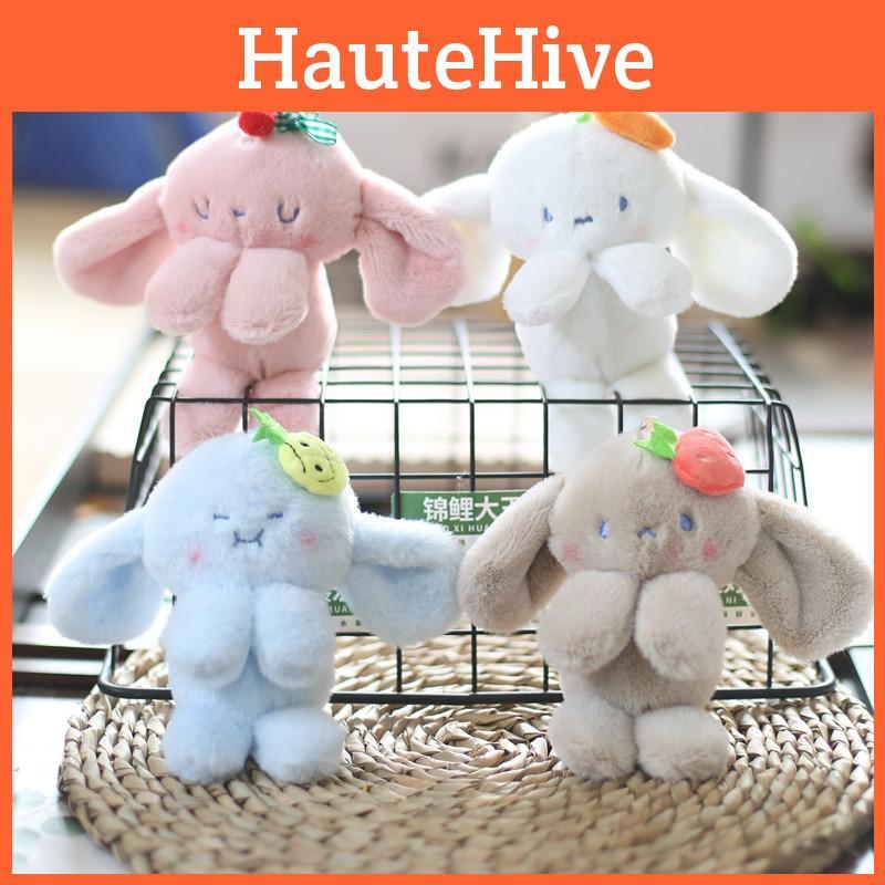 Adorable Fluffy Bunny Plush Keychain Cute Cartoon Rabbit Bag Charm Soft Toy