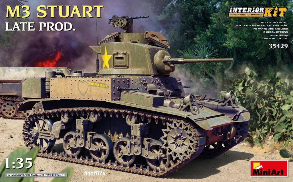 Miniart M3 Stuart Late Production Full Interior Plastic Model Kit MA35429 1/35 (Tank)