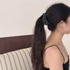 Elegant Floral Pleated Mesh Banana Hair Clip - High-End Chic Ponytail Accessory