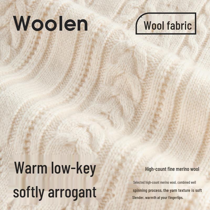 NVG·YOUNG Men's Italian Little Sailboat Cable Knit Wool Blend Sweater