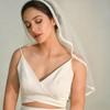 Adjustable Bride Veils With Delicate Pearls Trim Breathable Design For Comfort Wedding Accessory
