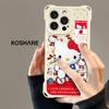 Cute kt cat bracket for apple 16promax mobile phone case iphone14 four-corner lanyard 15 soft silicone 13