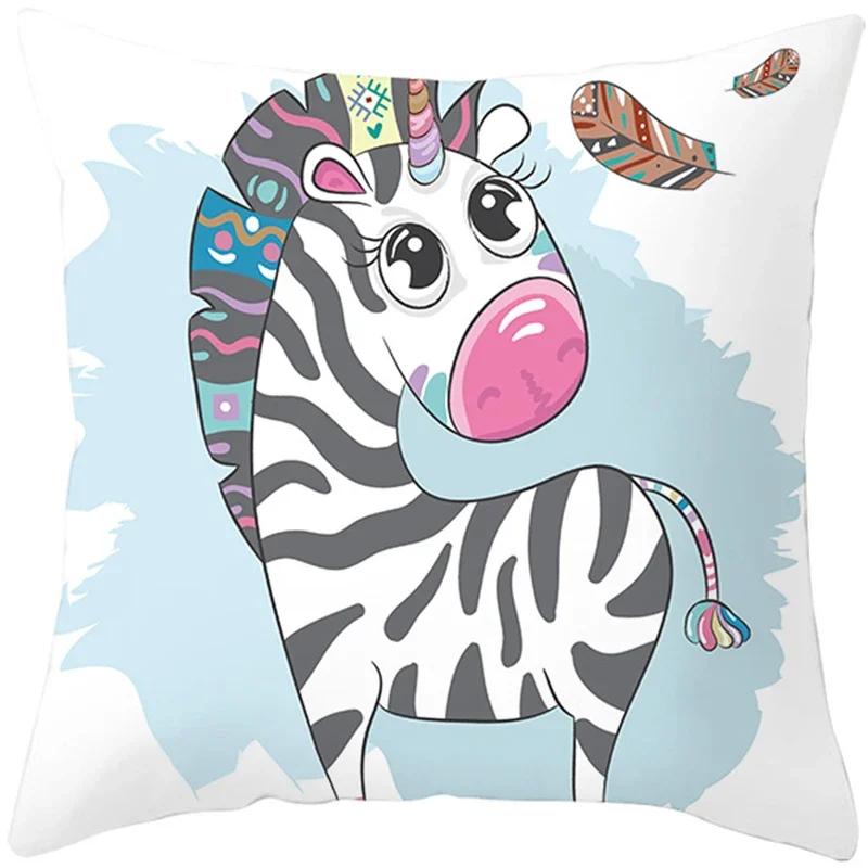 Ins Net Celebrity Cartoon Unicorn Pillow Sofa Pillow Cushion Cover Hot Household Items One Drop Delive