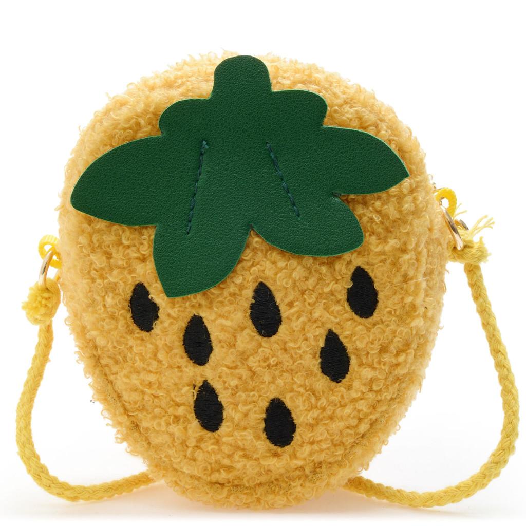 Adorable Mini Plush Strawberry Cartoon Shoulder Bag For Kids Fashionable And Cute