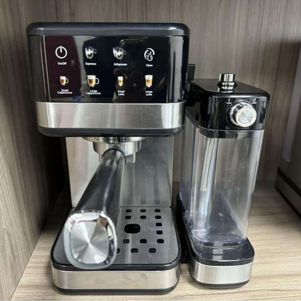 Stainless Steel Semi-Automatic Italian Coffee Machine with Milk Pitcher, Small Pump-Pressure for Office & Home