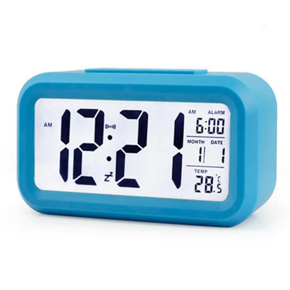 2024 LED Digital Alarm Clock Backlight Snooze Mute Calendar Desktop Electronic Bcaklight Table Clocks Desktop Clock Battery - for LED