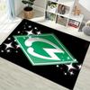 SV Werder Bremen Vereinslogo Teppich, Rutschfeste Schwarze Bodenmatte für Wohnzimmer Spielzimmer Fußballfan Heimdekoration