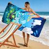 Whimsical Frog and Starry Night 2D Flat Print Beach Towel, Large Soft Quick Dry Towel for Beach Camping SwimmingXSTJ0915561