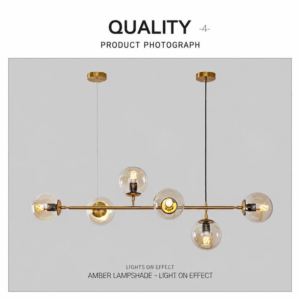 Modern Glass Ball Ceiling Chandelier for Table Dining Living Room Kitchen Island Pendant Lamp Home Decor Indoor Lighting Fixture