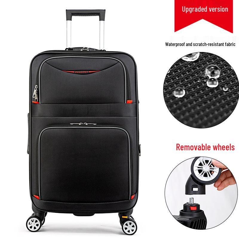 Valiză durabilă din pânză Oxford cu roți universale, capacitate mare (24-28 inch), Troller cu parolă pentru bărbați și femei.