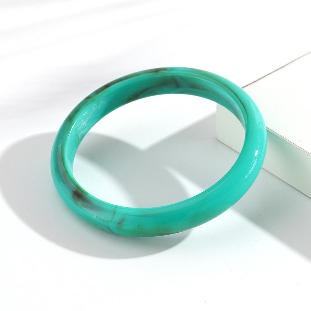 New Colorful Thin Round Acrylic Bangles for Women Boho Fashion Resin Circle Stackable Bracelets Statement Wrist Jewelry Gifts