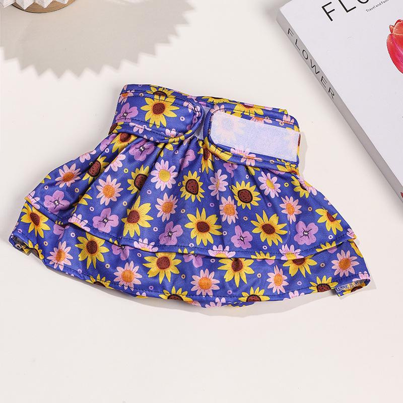 Washable Pet Physiological Pants: Small Dog Plaid Print Menstrual Diapers