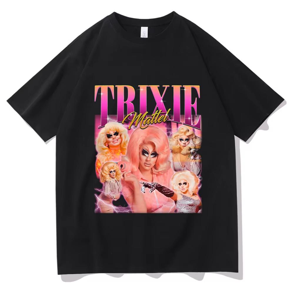 Ограниченная серия Trixie Mattel Винтажная футболка Летняя Мужская Мода Повседневные Футболки Мужчины Женщины Мягкий Хлопок Оверсайз С Круглым Вырезом Короткий Рукав S разноцветный