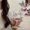 Tazza di vetro originale a gambo alto Instagram Farfalla Bicchieri da vino Bicchieri da champagne Bicchieri da cocktail estetici Regali di Natale