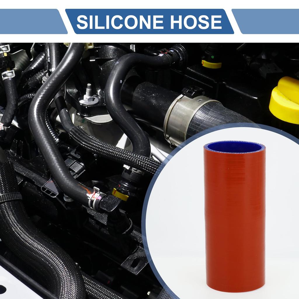 X AUTOHAUX Silicone Hose, Silicone Tube, Intercooler, Turbo, Intake Pipe, Red, Length 5.9 inches