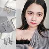 Women Fashion Geometric Pyramid Hollow Triangular Earrings