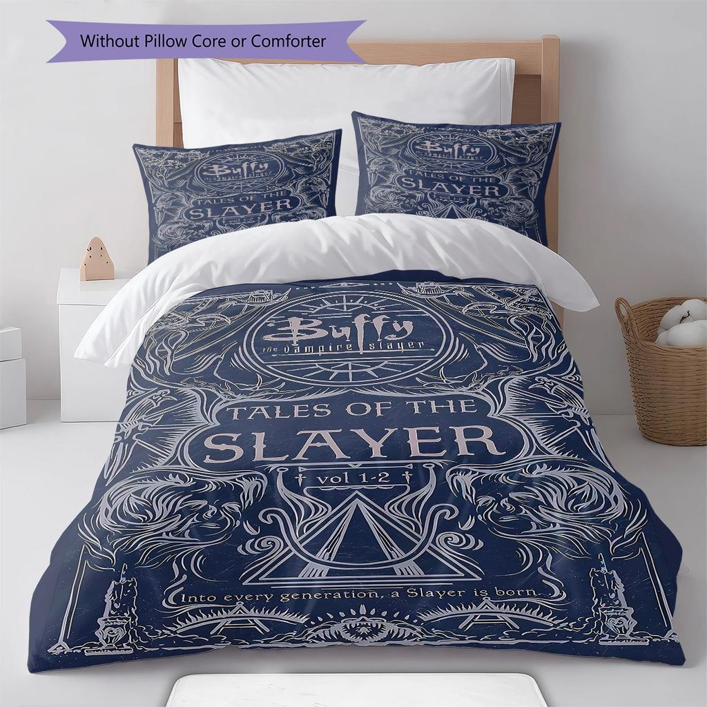 Biancheria da letto con motivo Buffy l'ammazzavampiri, Set copripiumino Copripiumino Federa Regalo di Compleanno per la Casa (1 * copripiumino + 2 * federa, senza nucleo)