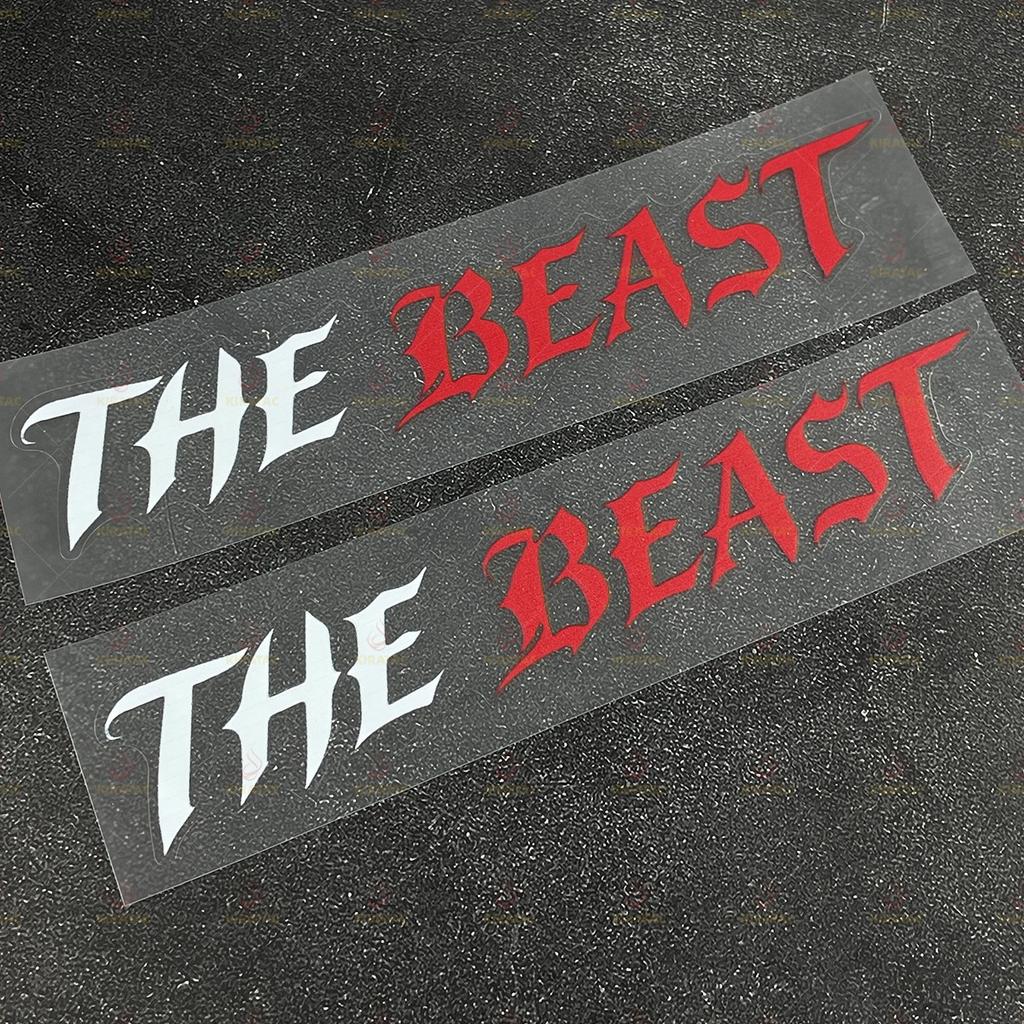 2pcs THE BEAST Motorcycle Stickers Waterproof for Motorcycle Helmet Fairing Fuel Tank Car Window Scooters Universal Vinyl Decals