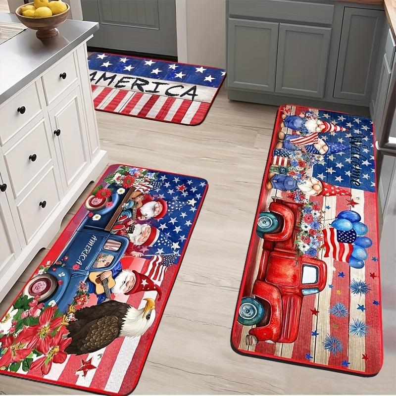 1PC Welcome To America Kitchen Rug Non-Slip Door Mat Pop Design Bathroom Rug Bath Mat Carpet for Home Sink Laundry Ecoreeree