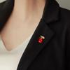 Small Red Apple Brooch, High-End Female Niche Design, High-End Corsage Summer Pin, Fixed Clothes, Anti-Light Buckle