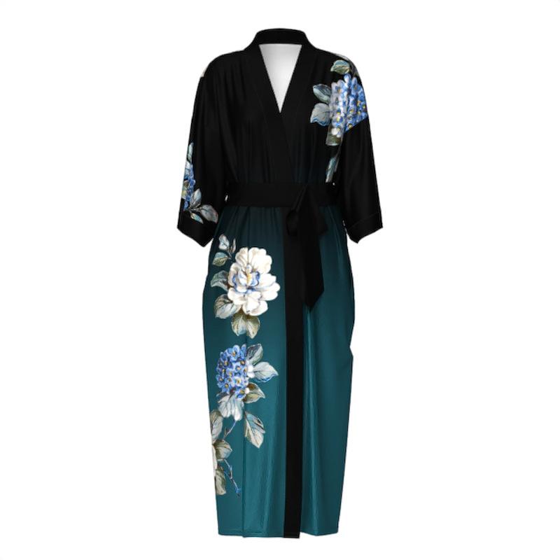 Yaoting's new pajamas women's spring and autumn seven-quarter-sleeved satin pajamas women's long-sleeved thin loungewear WP1110